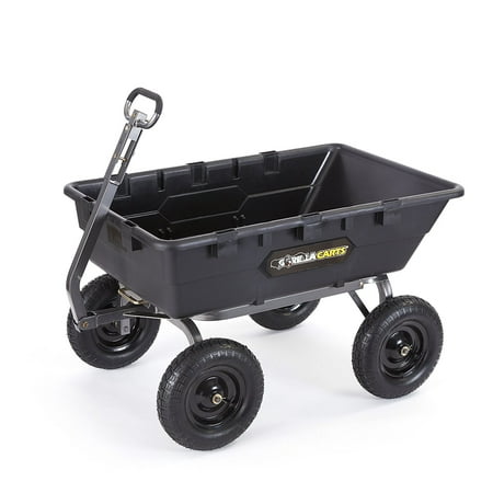 Gorilla Carts GOR10-16 1500-lb. Super Heavy-Duty Poly Dump Cart, 16" Tires
