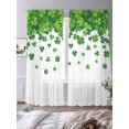 thumbnail image 3 of Green Leaves Sheer Curtains 84 Inch Length 2 Panels Set Window Treatments, Watercolor Botanical Pastoral Elegant Rod Pocket Semi Curtains for Living Room/Bedroom/Kitchen Décor, 104"W x 84"L, 3 of 7
