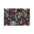thumbnail image 4 of DouZhe Polyester Set de 4 Sets de Table, Vintage Crâne Serpent Fleur Motif Résistant à la Chaleur Place Mats pour Table à Manger, 12 "x 18", 4 of 6