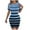 Blue, variant on XUNKUSGA Summer Dress for Women Fashion Striped Women's Dresses Lightweight Ribbed Knit Dresses Women Casual Crewneck Short Sleeve Knitted Dress Soft Slim Fit Women's Dresses for Work S-XL White