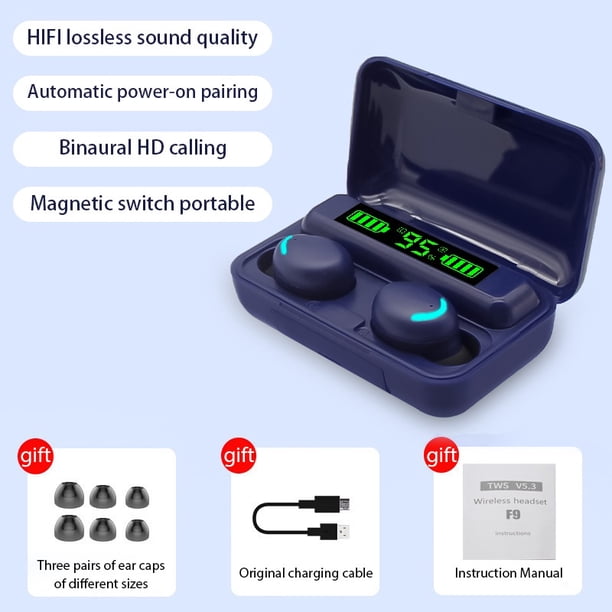 Auriculares Inalámbricos F9 Batería Grande Air Pro 5.0 Bluetooth Sin Demora Vivos Impermeables Para Xiaomi