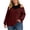 Burgundy, variant on Womens Plus Size Cold Shoulder Sweater Long Sleeve Ribbed Knit Pullover Loose Casual Fall Winter Top