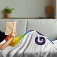 thumbnail image 3 of Pride Soft Flannel Fleece Throw Blanket, Polygonal Gay Rainbow Heart with Inscription LGBT Love Romance Culture Community, Cozy Plush for Indoor and Outdoor Use, 50" x 60", Multicolor, by Ambesonne, 3 of 5