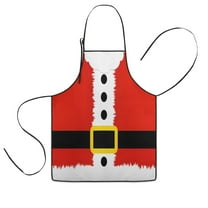 Red Christmas Santa Costume Pattern Kids Aprons for Girls and Boys,Adjustable Neck Strap Toddler Aprons for Kids Cooking Baking