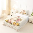 thumbnail image 5 of Erosebridal Farm Animal Rabbit Twin Sheet Sets,Rustic Flowers Kawaii Chicken Bedding For Easter Theme Lover 3pcs, 5 of 6