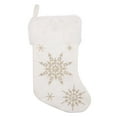thumbnail image 2 of Vrorvz Christmas Snowflake Embroidered Stocking Christmas Decorations Christmas Ornaments Stocking Soft Non Allergic Fabric Embroidery Warm Festive Mood Tree Hearth 17.7In White, 2 of 5