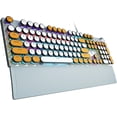 thumbnail image 1 of Restored AULA F2088 Typewriter Style Mechanical Keyboard,Rainbow LED Backlit,Clicky Blue Switches,Removable Wrist Rest,Media Control Knob,Retro Round Keycaps,USB Wired PC Computer Keyboards, 1 of 7