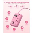 thumbnail image 3 of Power Strip Beeiker 6 USB (2 USB C) con 4 salidas, cable de 5 pies, rosa, 3 of 8