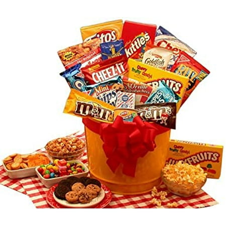Snack Heaven! Snack Gift Basket with Candy Cookies and Popcorn
