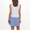 thumbnail image 4 of Sexy Vestido Casual para las Mujeres Raya Impresión Color Bloqueo Cuello Redondo Falda Corta, Vestido de Bolsillo de Moda para Uso Diario Y de Fiesta, 4 of 8