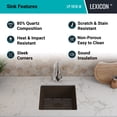 thumbnail image 6 of 16" x 18" Quartz Kitchen Sink, Single Bowl Sink, Drop-in Sink, Undermount Sink, Granite Kitchen Sink, Galaxy Black Kitchen Sink, with Steel Grids and Basket Strainer Lexicon Platinum LP-1618, 6 of 7