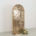 thumbnail image 4 of BalsaCircle 6 ft Gold Fitted Sparkly Big Payette Sequin Round Top Wedding Arch Backdrop Stand Cover Party Events Decorations, 4 of 8