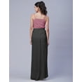 thumbnail image 3 of Moomaya Solid Side Slit Skirt For Women, Front Slit Ankle Length Asymmetrical Summer Skirt, 3 of 8