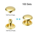 thumbnail image 3 of Unique Bargains 100 Ensembles Rivets en Cuir 12x8mm Double Bouchon Rivets Ton Or, 3 of 5