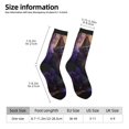 thumbnail image 2 of Rateoe Purple Flower Lazy Cat for Women Casual Calf Socks - Cute Crew Socks - Thin Soft Above Ankle Socks Size 5-11, 2 of 6