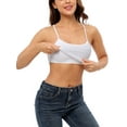 thumbnail image 4 of Women's Cotton Solid Cropped Camisole Adjustable Straps Undershirts Built in Bra, 4 of 6