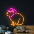 thumbnail image 2 of Handmadetneonsign Cowboy Capybara Neon Sign, Capybara Cowboy Led Sign, Cowboy Hat Capybara Light, 2 of 5