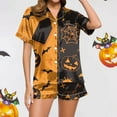 thumbnail image 5 of Halloween Pjs Women Two Piece Silk Pijamas Women Set Pumpkin Ghost Printed Button Down Short Sets For Women Loungewear For Women Soft Pajama Set For Women, 5 of 6
