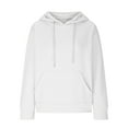 thumbnail image 6 of nerohusy Womens Waffle Hoodie Casual Pullover Solid Long Sleeve Knit Drawstring Oversized Hooded Sweatshirt with Pocket White,XXXL, 6 of 9