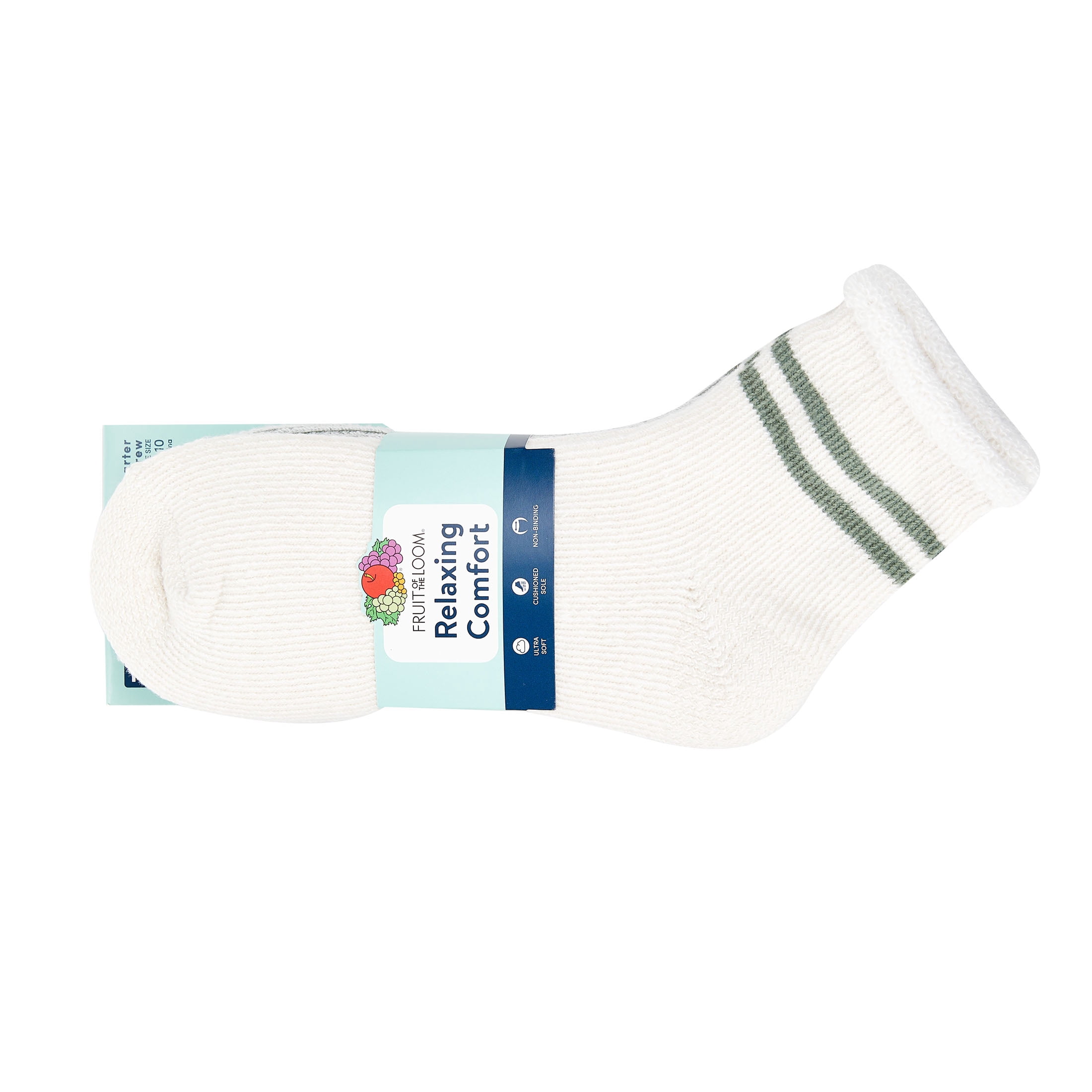Fruit of the Loom Relaxing Comfort Quarter Crew Socks for Women, Oatmeal, Sizes 4-10 (3-Pack)