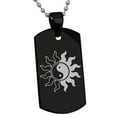thumbnail image 2 of Stainless Steel Blazing Sun Yin Yang Engraved Dog Tag Pendant Necklace, 2 of 4