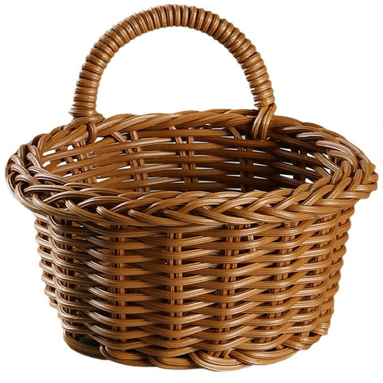 Wall Hanging Storage Basket Woven Plastic Rattan Basket Flower