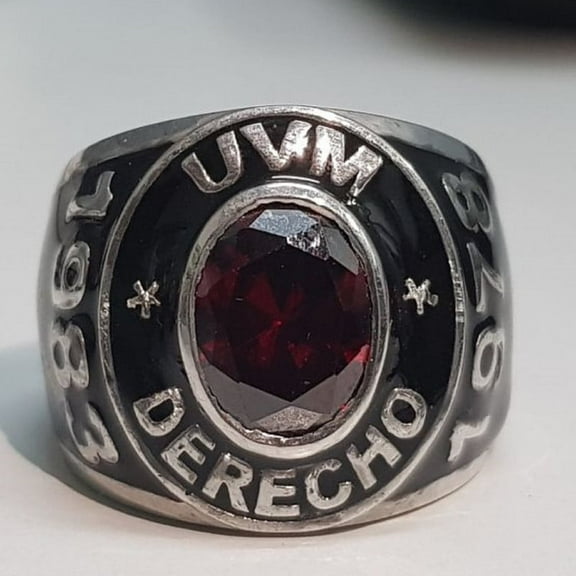 Men's and Women's 925 Sterling Silver CZ Oval GemStone Custom High School Class Ring for College & University Students, Graduation Ring