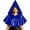 Blue, variant on Medieval Hooded Cape Cloak For Women, Front Tie Party Shawl, Halloween Renaissance Festival Cropped Poncho