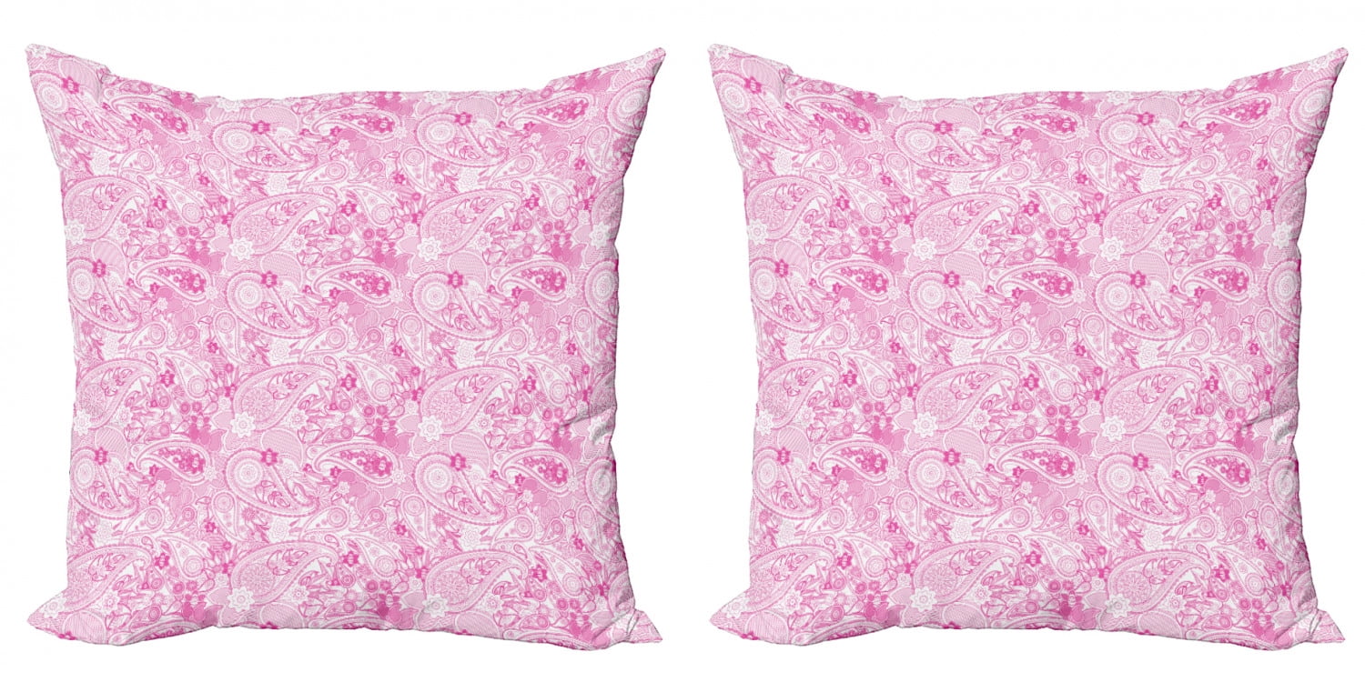 Paisley Throw Pillow Cushion Cover Pack of 2, Models Inspired Design
