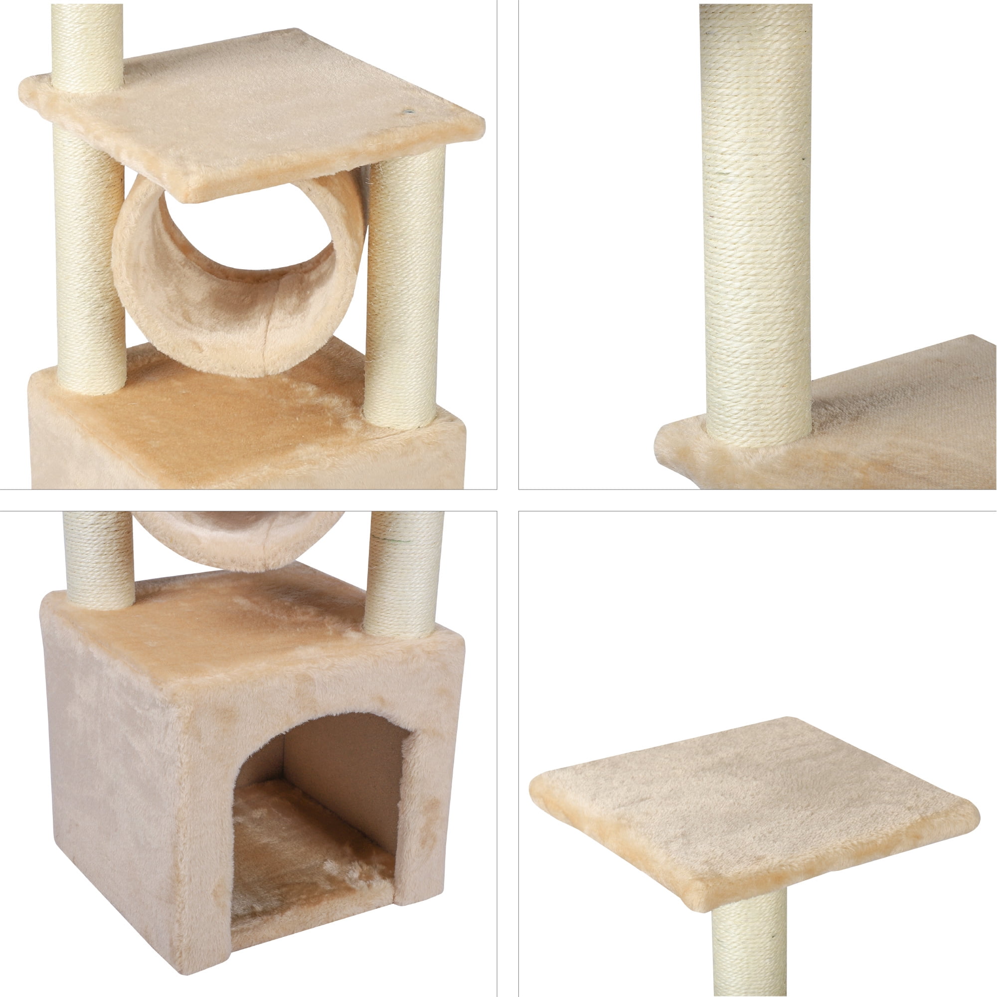Deluxe Cat Tree Condo Furniture Scratching Post, 12" x 12" x 35"