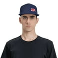 thumbnail image 6 of DouZhe Flat Brim Cap Snapback Hat, Union Jack British Flag Prints Adjustable Blue Adult Baseball Cap, 6 of 7