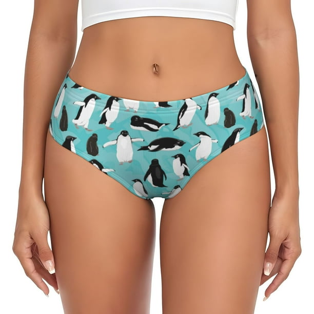 Fotbe Penguins Calzones Estampados para Mujer – Ropa Interior de Algodón, Cómoda, Suave y Elástica-Small