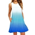 thumbnail image 2 of Lovskoo Women's 2024 Summer Dresses Sun Dresses Casual Sleeveless Round Neck Printing Dress Loose Dress Light Blue S-5XL, 2 of 5