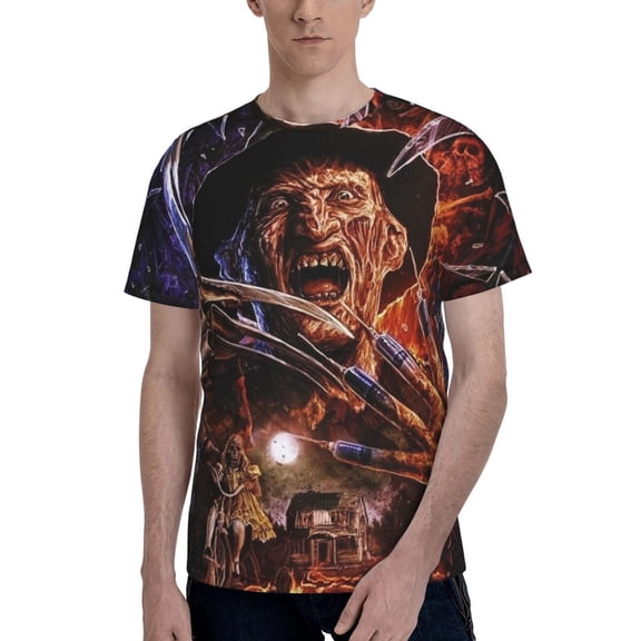 Freddy Krueger Men's T Shirt Summer Casual Fashion Unisex Short Sleeve Graphic Crew Neck Tees Tops