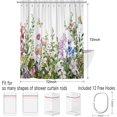 thumbnail image 5 of Spring Floral Shower Curtain, Colorful Watercolor Wild Flower Butterfly Plants Bathroom Curtains Rustic Bathtub Decor Machine Washable Waterproof Fabric with Hooks,72" Wx72 L, 5 of 6