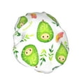 thumbnail image 2 of Kdxio Kawaii Avocado Print Shower Cap for Women,Elastic and Reusable,Double Waterproof Layers Bathing Hat, 2 of 9
