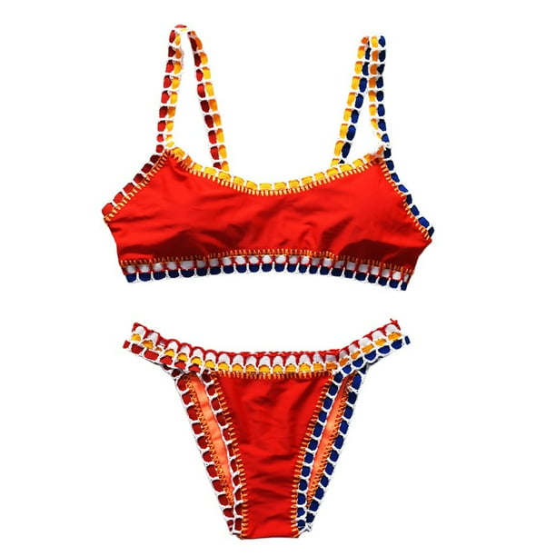 WILLBEST Traje de Baño de Manga Larga Para Mujer, Conjunto de Tankini Para Playa, Traje de Baño de Punto, Traje de Baño Separado de Verano Con Sombrero A Juego, Traje de Baño Informal