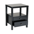 thumbnail image 5 of East at Main Westwood Black Solid Wood 2-Drawer Minimalist Nightstand, 5 of 5