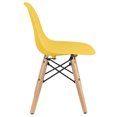 thumbnail image 6 of 2xhome Set of 4 Kids Size Plastic Toddler Chairs with Natural Wooden Dowel Legs, Yellow, 6 of 11