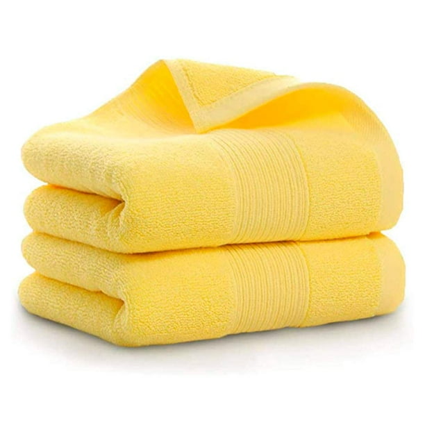 Toallas de mano Lchkrep Bathroom, algodón suave, 14 x 30 cm, color amarillo, paquete de 2