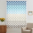 thumbnail image 3 of Blue Brown Sheer Curtains 63 Inches Long, Modern Chevron Waves Khaki Geometric Stripes Light Filering Curtains, Breathable Simi Curtain Privacy Drapes for Living Room Bedroom Window Treatment, 3 of 9