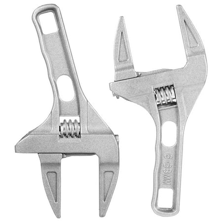 

2pcs Versatile Large Opening Short Handle Adjustable Wrench Movable Spanner
