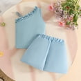 thumbnail image 3 of Liyamei Summer Toddler Girls Sleeveless Vest T Shirt Tops Floral Skirt Shorts Outfits Girls Casual Sets Size Blue 9-12 Months, 3 of 5