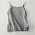thumbnail image 2 of CheerKidz Adjustable Strap Camisole for Women and V-Neck Imitation Cotton and Linen Tank Top,Summer Fashion ,Casual Breathable Wear(Gray,2XL), 2 of 8