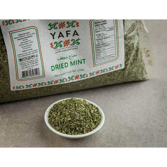 YAFA Dried mint for cooking - Dried Herbs - Dried mint leaves - Organic Spearmint Herbs loose leaf - Taste of Palestine - Loose Leaf mint dry mint 200g