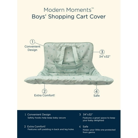 Modern Moments By Gerber Baby Boy Shopping Cart Cover, Sage