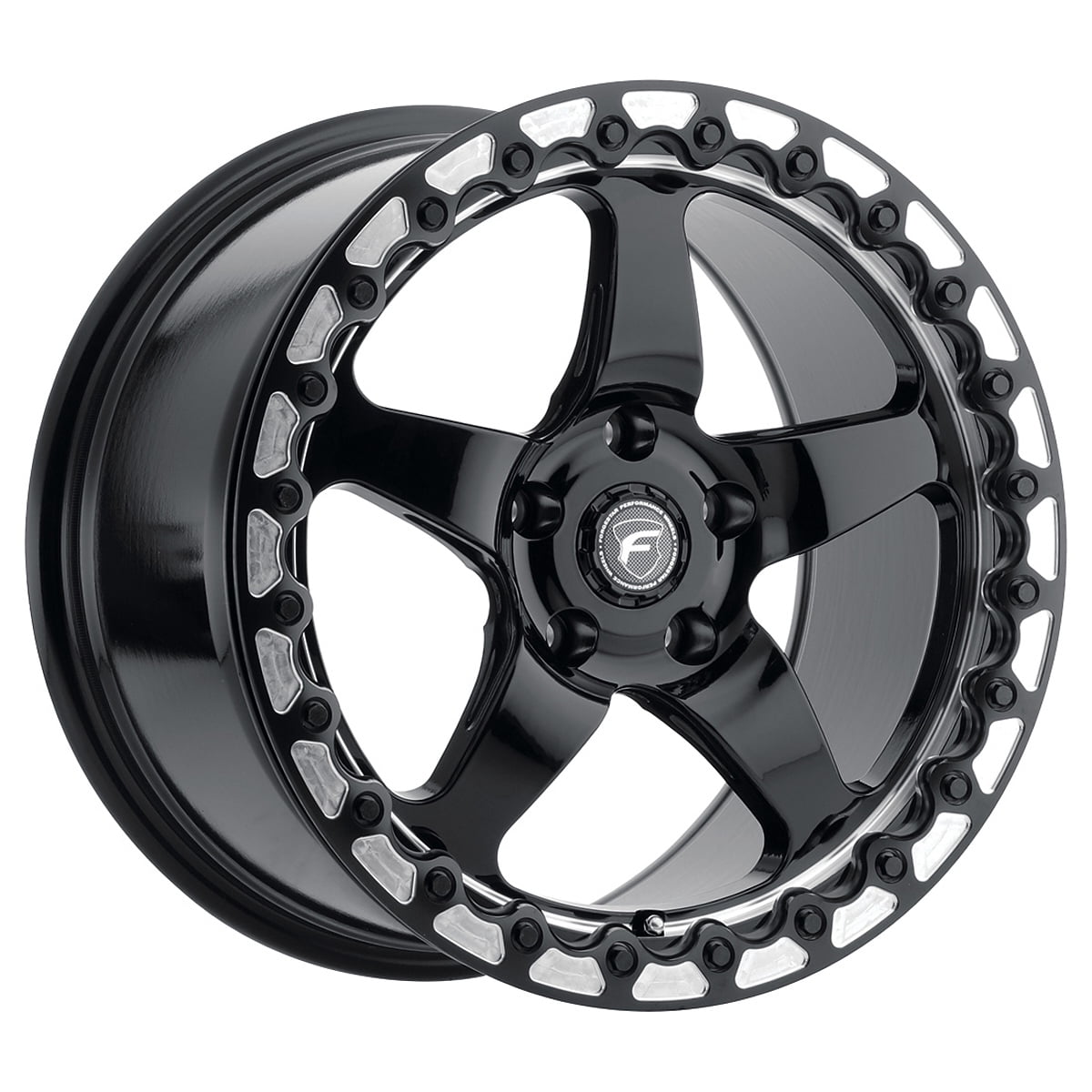 15x10 Forgestar F001 D5 BEADLOCK Gloss Black Machined Wheel 5x4.5 (50mm)