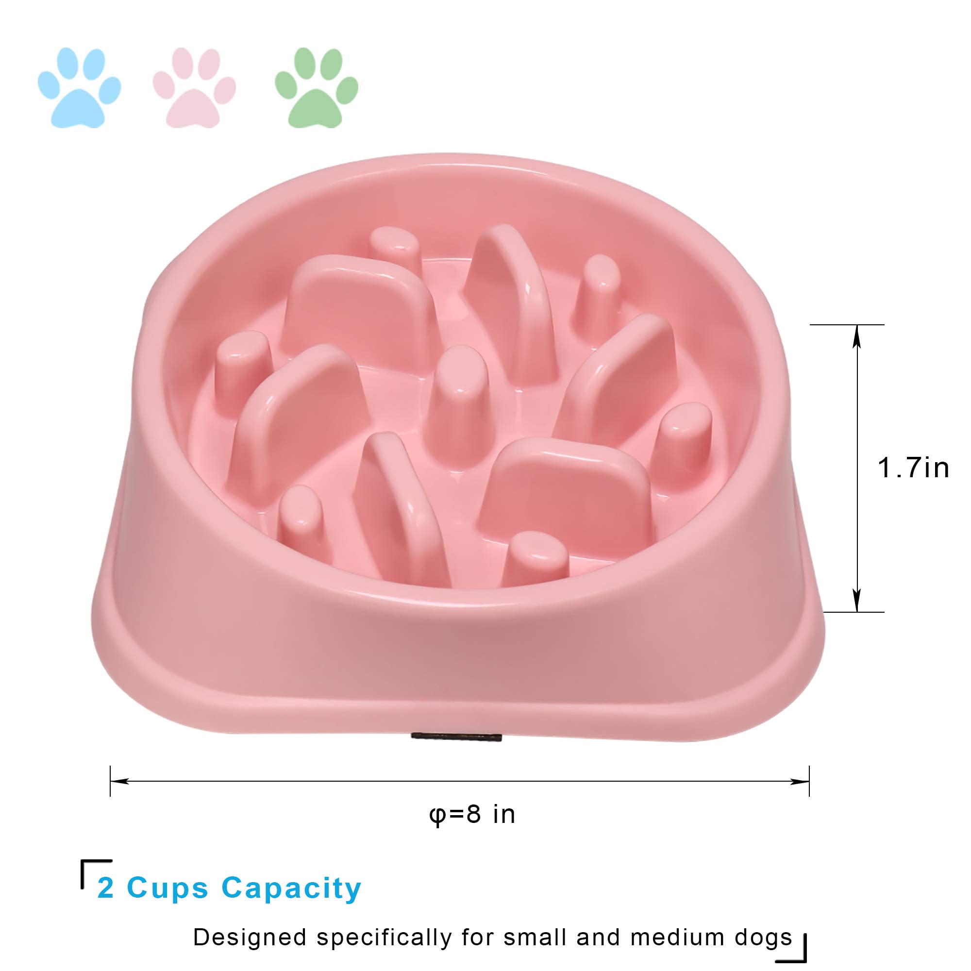 Slow Feeder Small Dog Bowl - Anti-Slip Puzzle Bowl Feeder, Interactive Bloat Stop, Anti-Choking