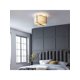 thumbnail image 3 of KCO Lighting Flush Mount Ceiling Light 4 Lights Brushed Brass Gold Ceiling Lamp Mid Century Modern Ceiling Lights Fixture With Drum Fabric Diffuser Fo, 3 of 5