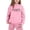 Pink, variant on GobdXE Kids 2 Piece Fall Winter Long Sleeve Hoodie and Drawstring Long Jogger Pants GOOD Vibes Letter Print Tracksuit Set 6-7 Years,Purple